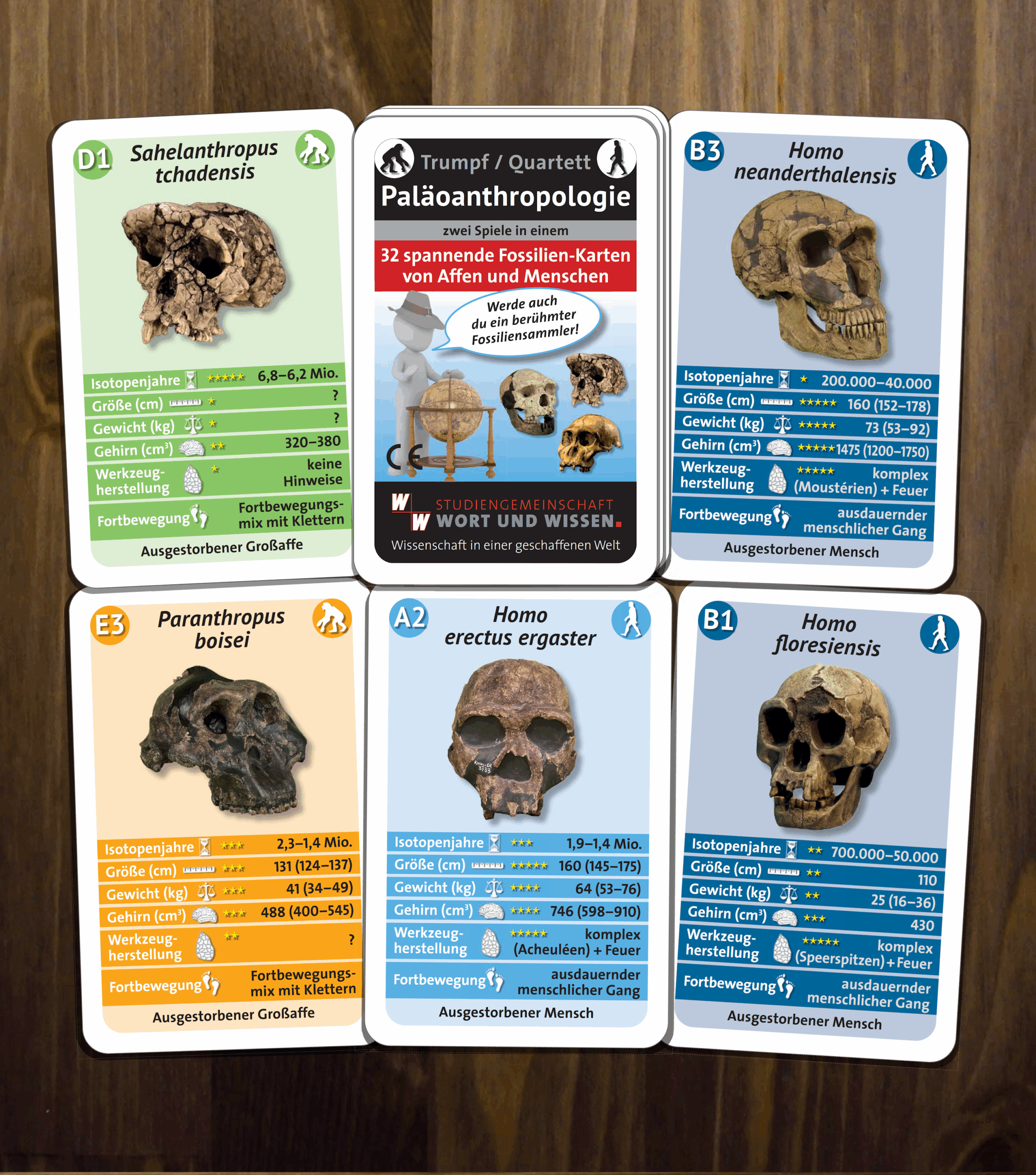 Paläoanthropologie – Trumpf / Quartett
